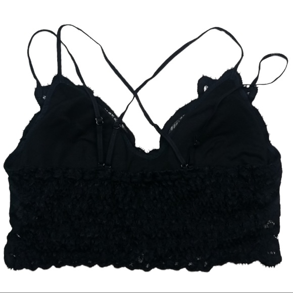 Anemone Elise large black lace padded bralette thin double straps & elastic back - Picture 8 of 14